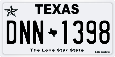 TX license plate DNN1398