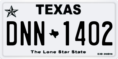 TX license plate DNN1402