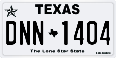 TX license plate DNN1404