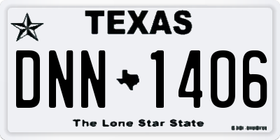 TX license plate DNN1406