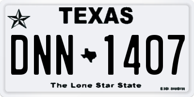 TX license plate DNN1407