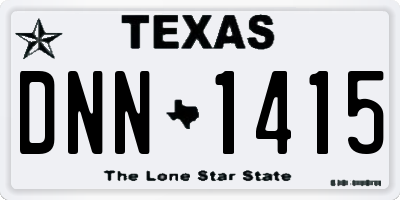 TX license plate DNN1415