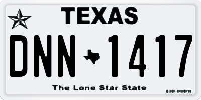 TX license plate DNN1417