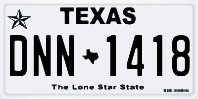 TX license plate DNN1418
