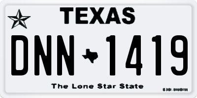 TX license plate DNN1419