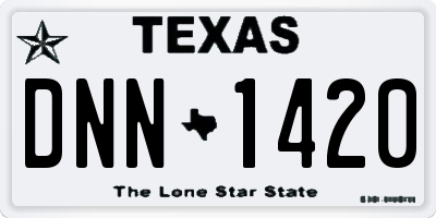 TX license plate DNN1420