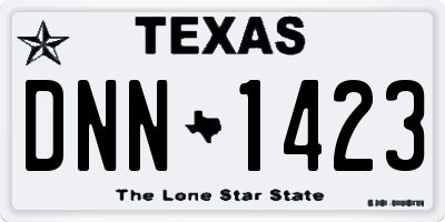 TX license plate DNN1423