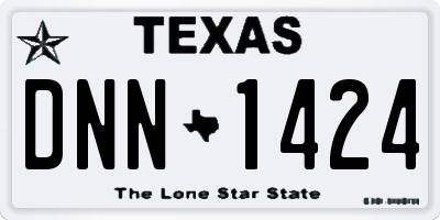TX license plate DNN1424