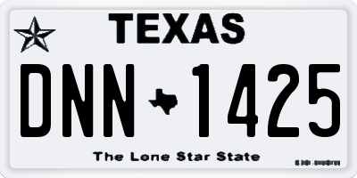 TX license plate DNN1425