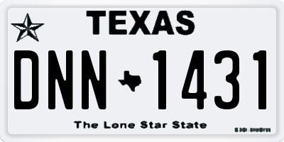 TX license plate DNN1431