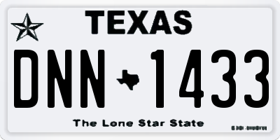 TX license plate DNN1433