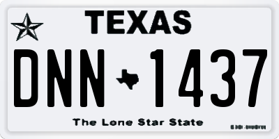 TX license plate DNN1437