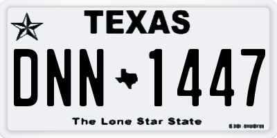 TX license plate DNN1447