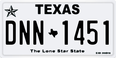 TX license plate DNN1451