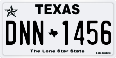 TX license plate DNN1456
