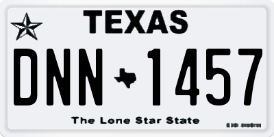TX license plate DNN1457