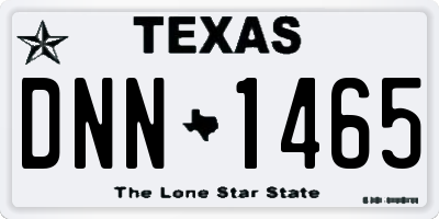 TX license plate DNN1465