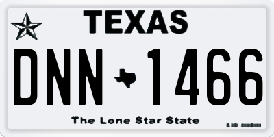 TX license plate DNN1466