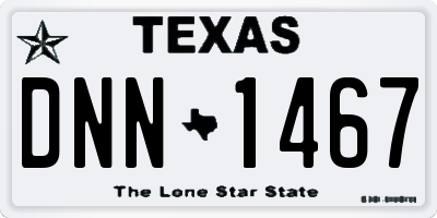TX license plate DNN1467