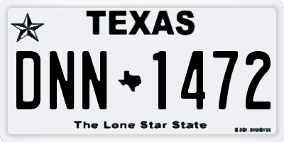 TX license plate DNN1472