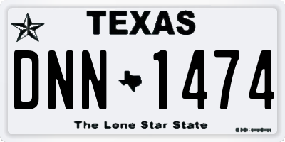 TX license plate DNN1474