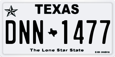 TX license plate DNN1477
