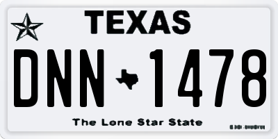 TX license plate DNN1478
