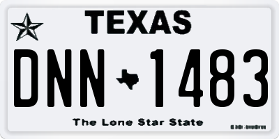 TX license plate DNN1483