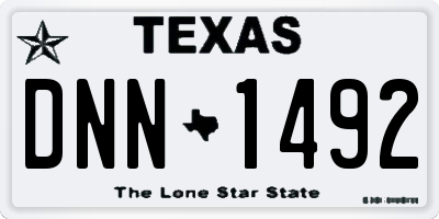 TX license plate DNN1492