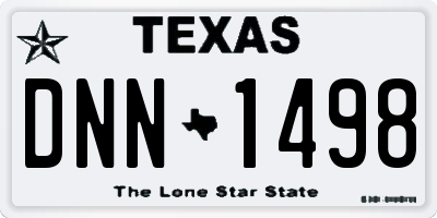 TX license plate DNN1498