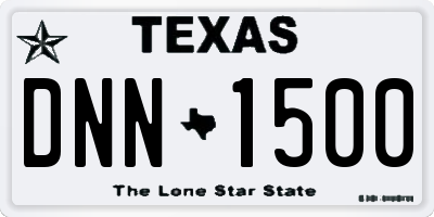 TX license plate DNN1500