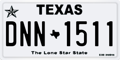 TX license plate DNN1511