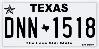 TX license plate DNN1518