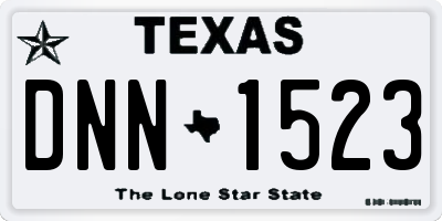 TX license plate DNN1523