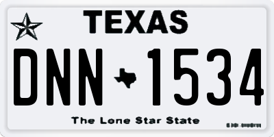 TX license plate DNN1534
