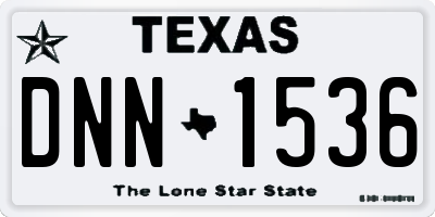 TX license plate DNN1536
