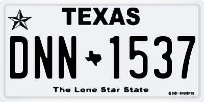 TX license plate DNN1537