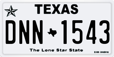 TX license plate DNN1543