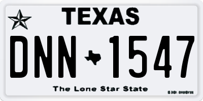 TX license plate DNN1547