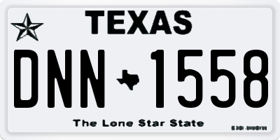 TX license plate DNN1558