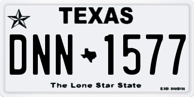 TX license plate DNN1577