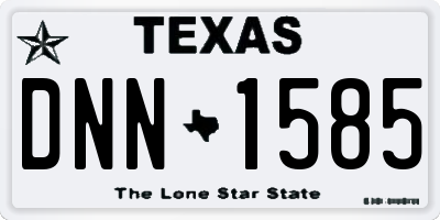 TX license plate DNN1585