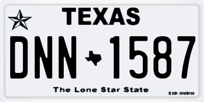 TX license plate DNN1587