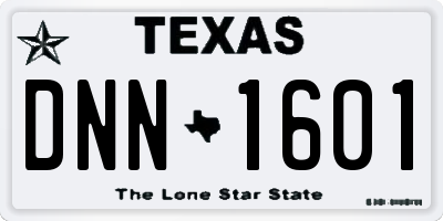 TX license plate DNN1601