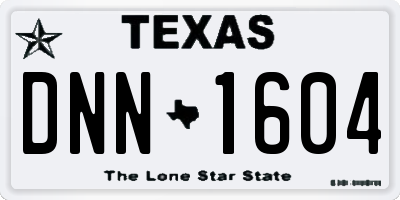 TX license plate DNN1604