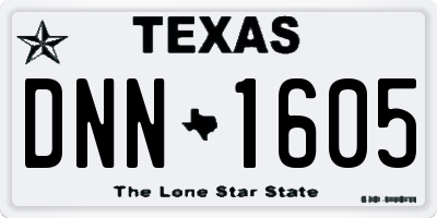 TX license plate DNN1605