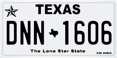 TX license plate DNN1606