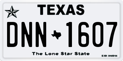 TX license plate DNN1607