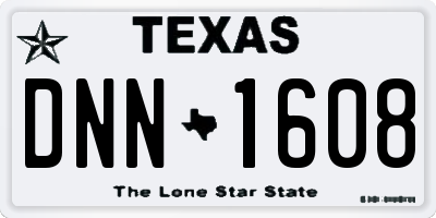 TX license plate DNN1608
