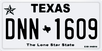 TX license plate DNN1609